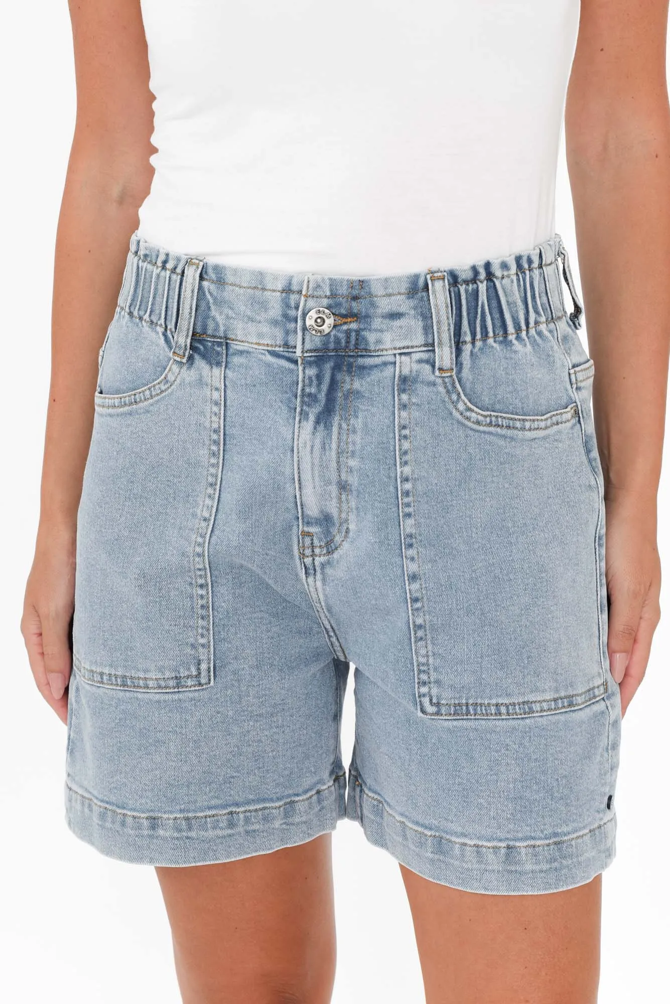 Atlas Light Blue Denim Stretch Shorts