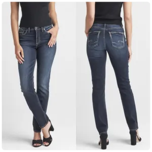 Avery High Rise Straight Leg Silver Jeans