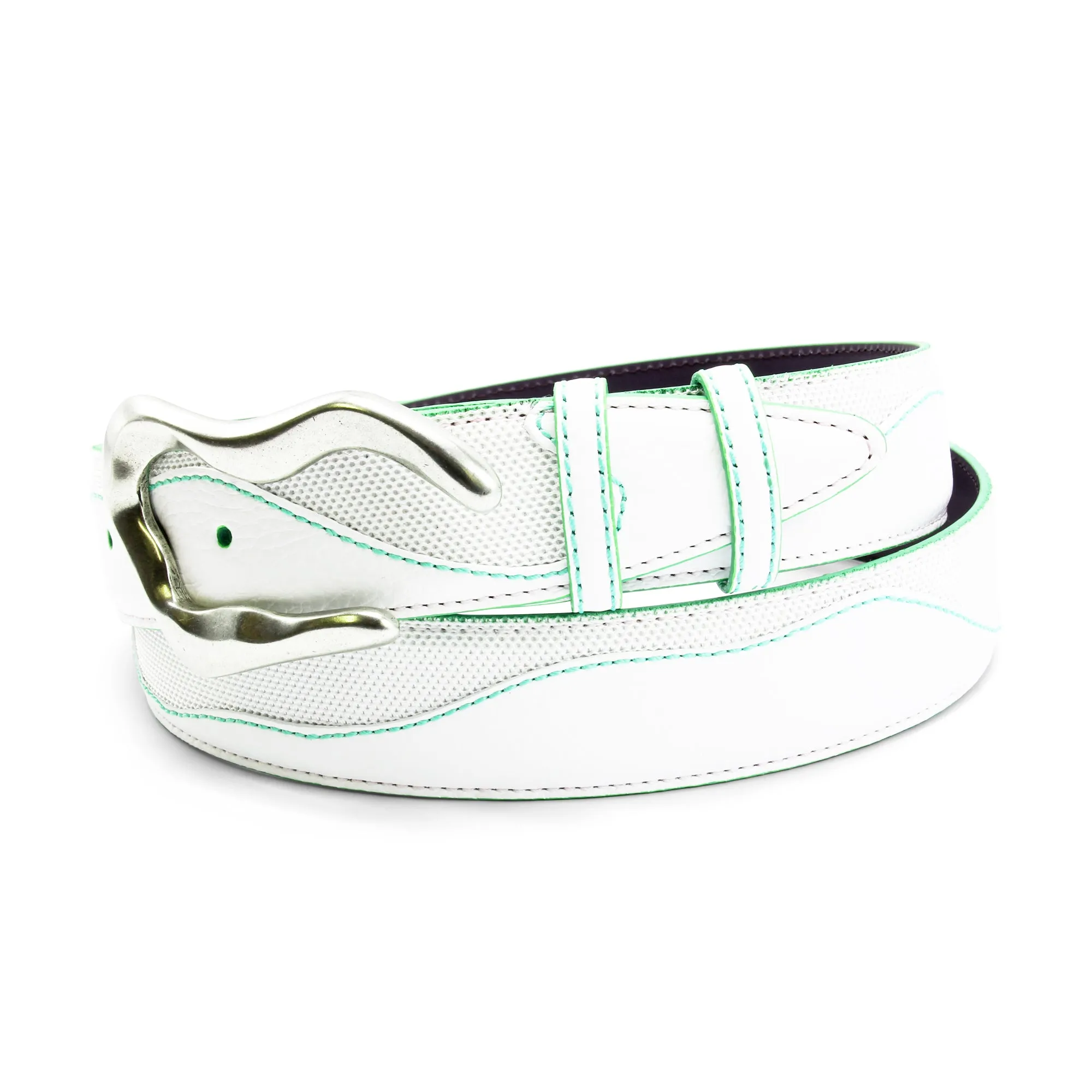 Belafonte Sport White/Fluo Green Swirl Performance Belt