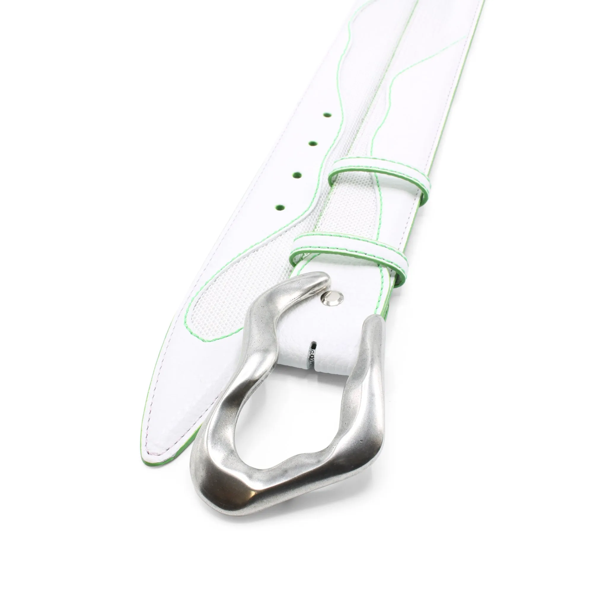 Belafonte Sport White/Fluo Green Swirl Performance Belt