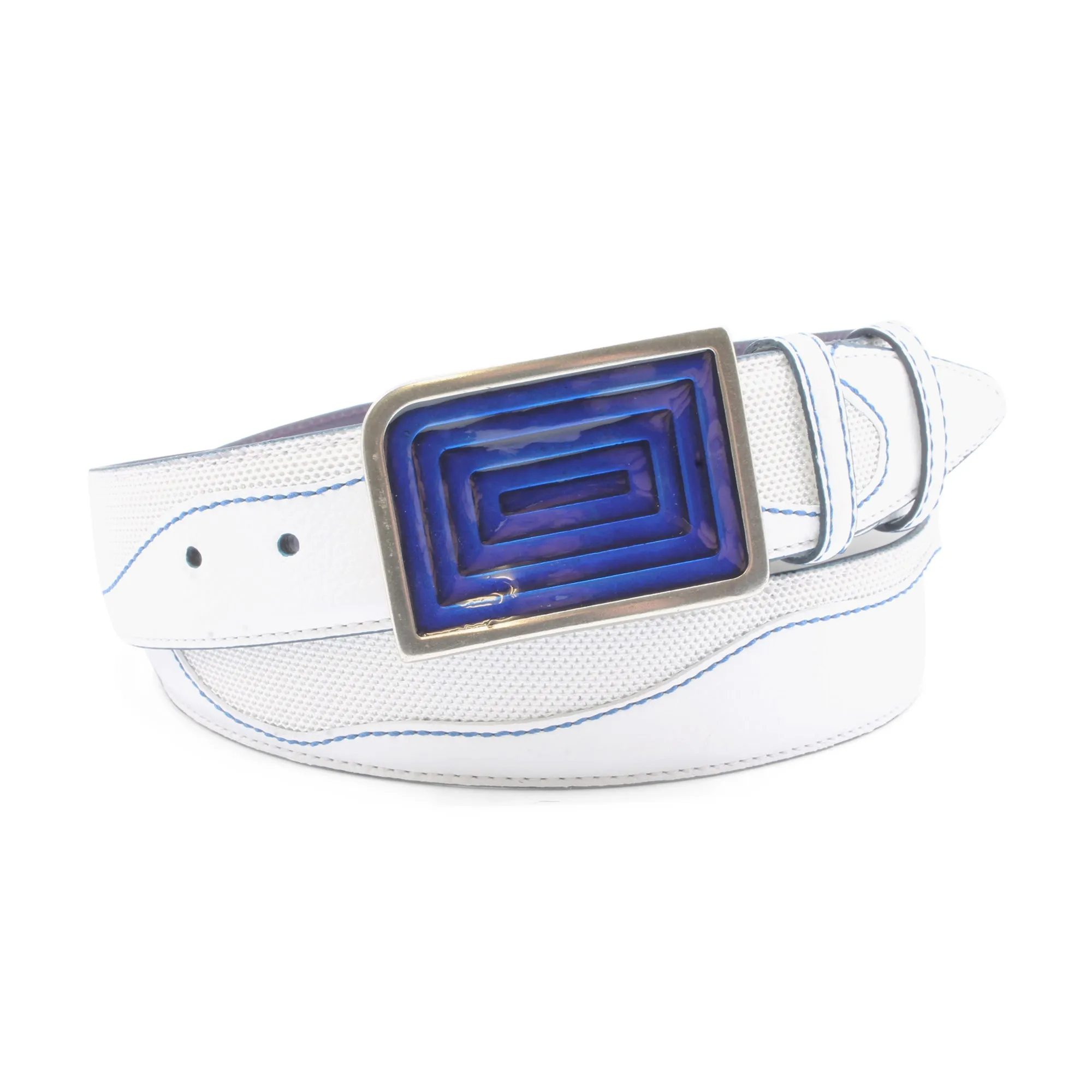 Belafonte Sport White/Royal Performance Enamel Maze Belt