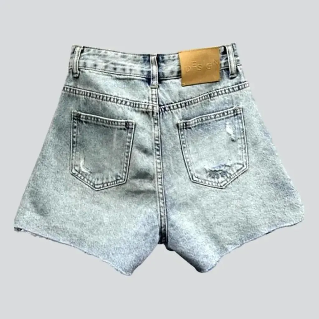 Boho vintage women's jean shorts