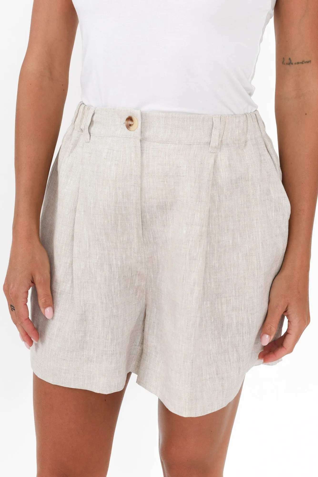 Britannia Natural Linen Shorts