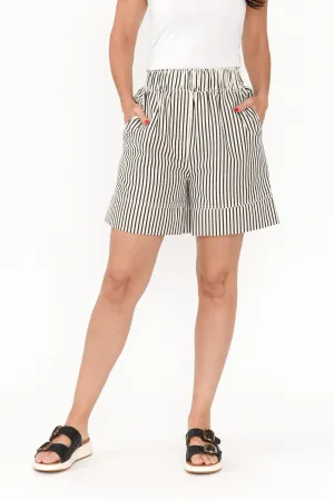 Broadway Black Stripe Pocket Shorts