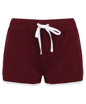 Burgundy/White - Women's retro shorts