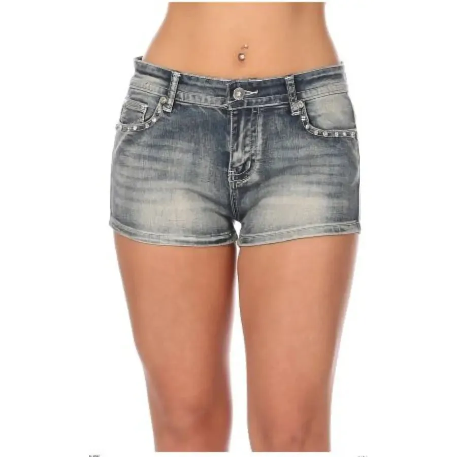 Bus Stop Women's Bling Motorcycle Shorts