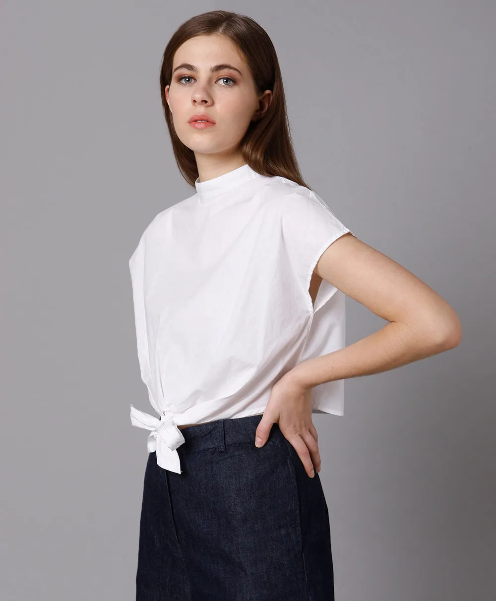 Cotton Tie Knot Crop Top