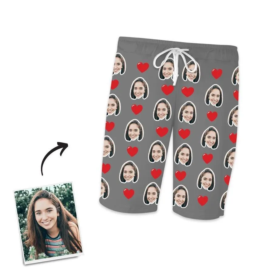 Customized Photo Short Sleeved Pajamas Home pajamas-Hearts