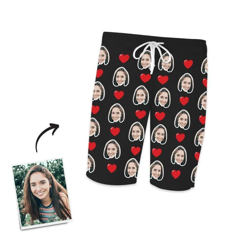 Customized Photo Short Sleeved Pajamas Home pajamas-Hearts