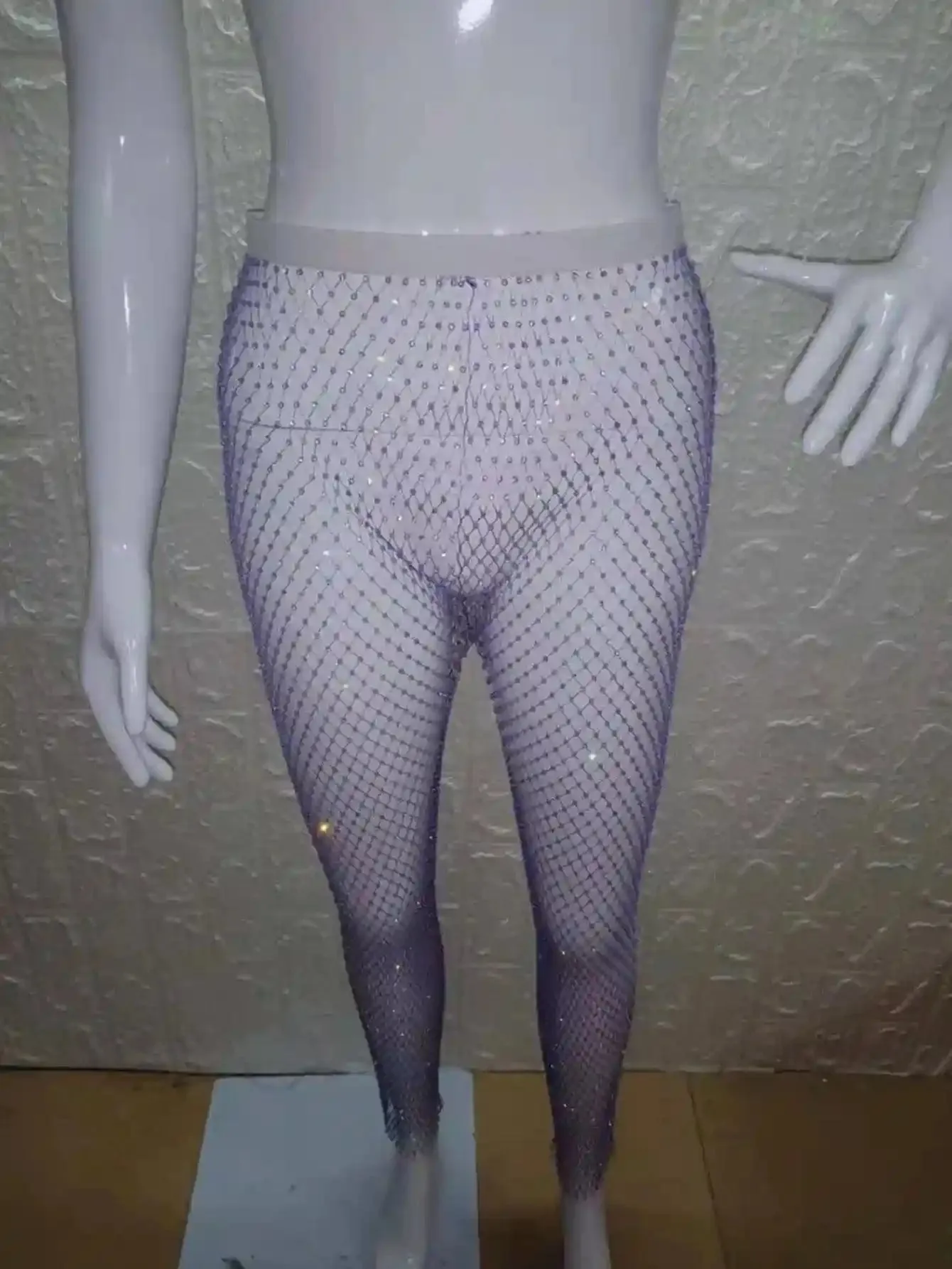 Cynthia Rhinestone Mesh Pants