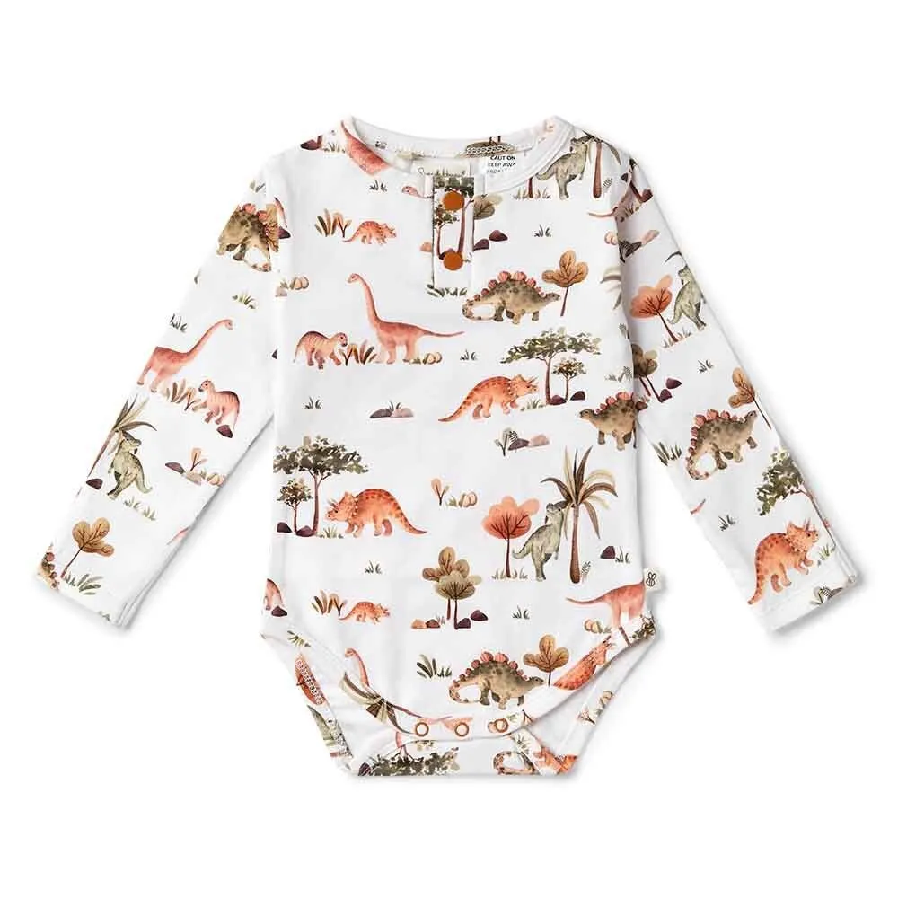 Dino Long Sleeve Organic Bodysuit