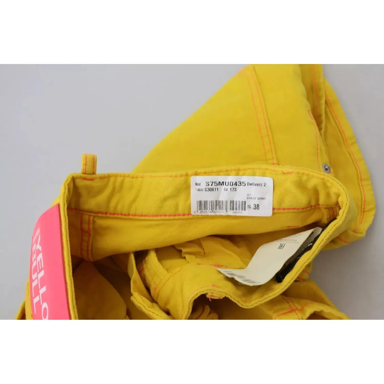 Dsquared² Yellow Cotton High Waist Baggy Women Hotpants Shorts