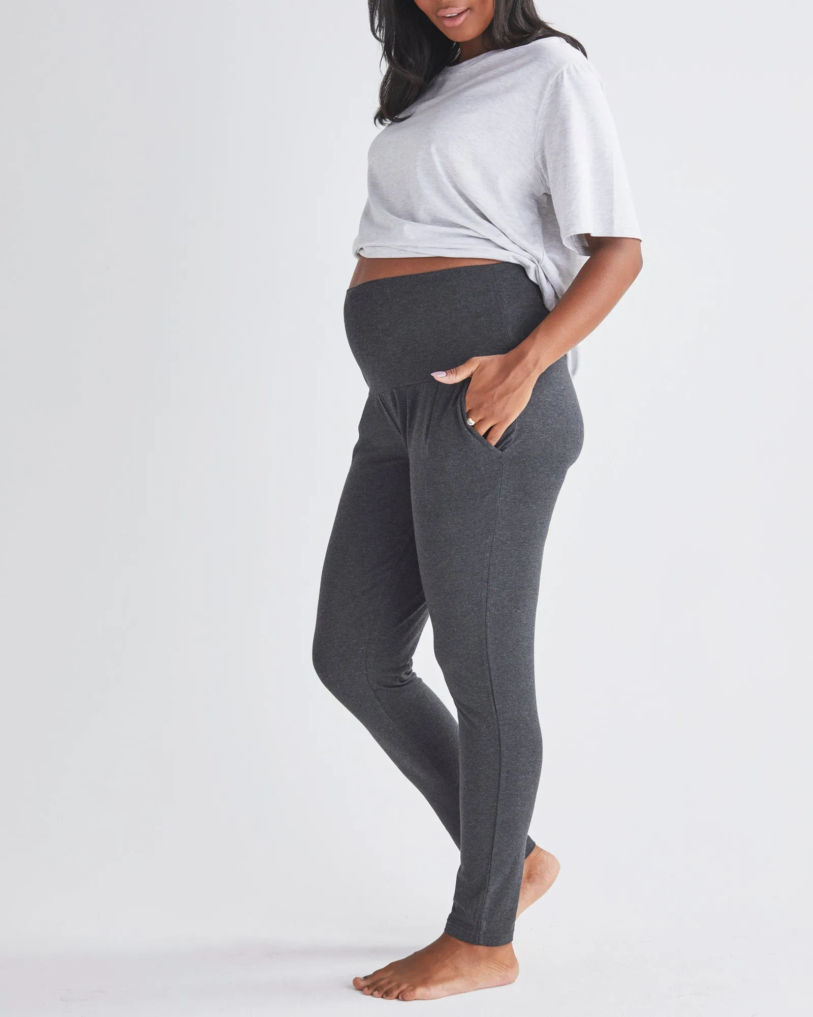 Eden Ultra Soft Maternity Jogger Pants in Charcoal