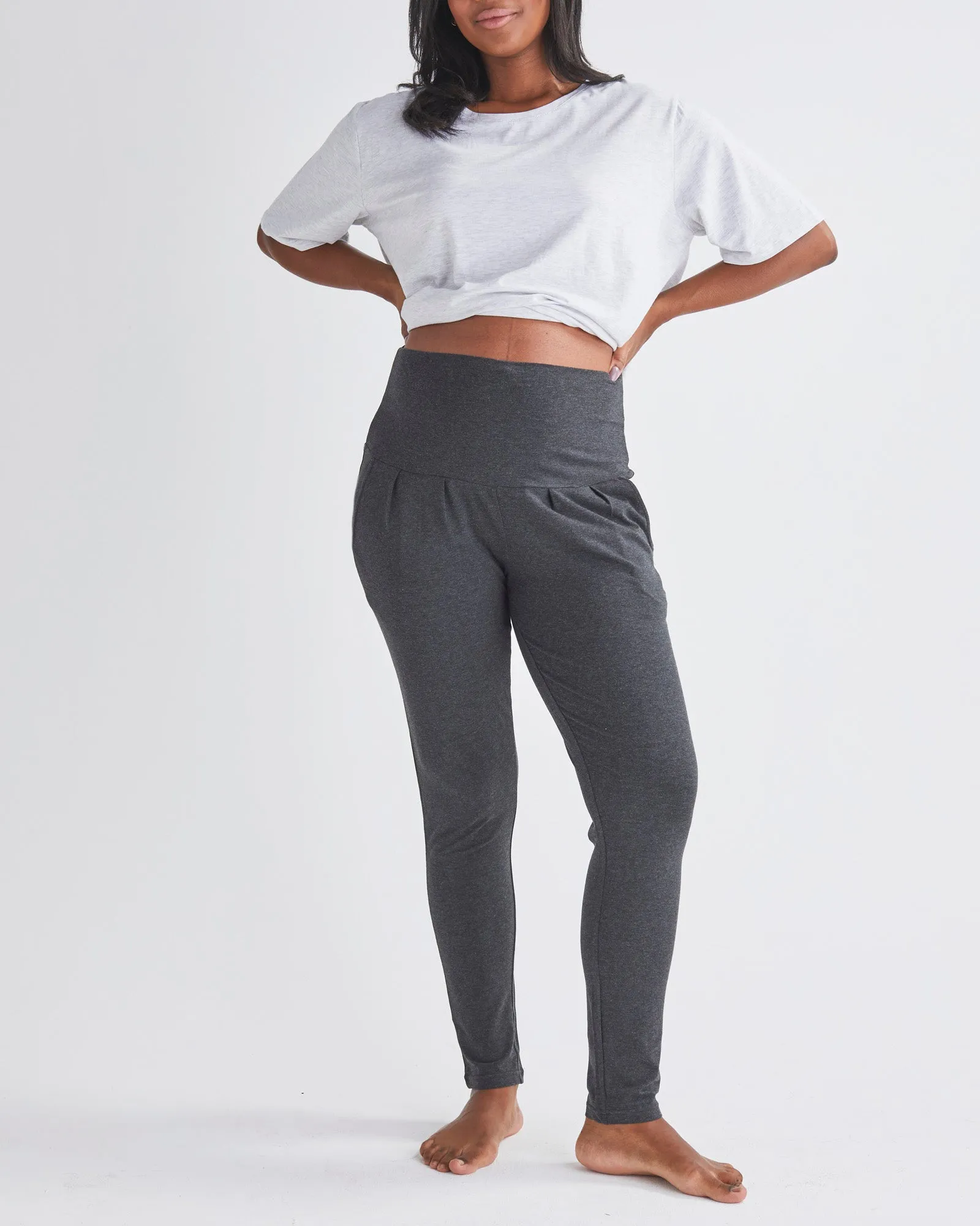 Eden Ultra Soft Maternity Jogger Pants in Charcoal