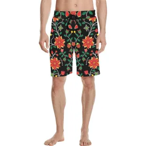 Floral Beadwork Six Bands Men's Casual Shorts