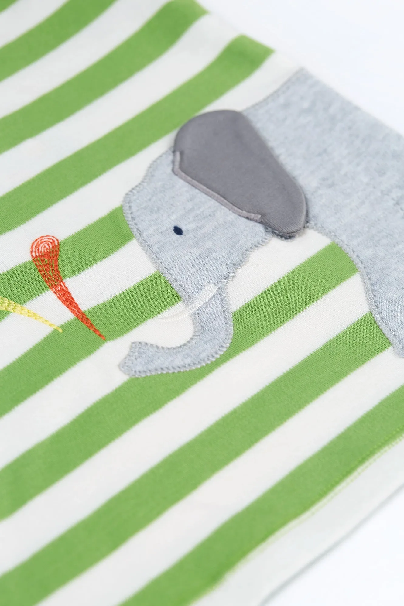 Frugi Easy On Wrap Around Outfit - Kiwi Stripe/Elephant