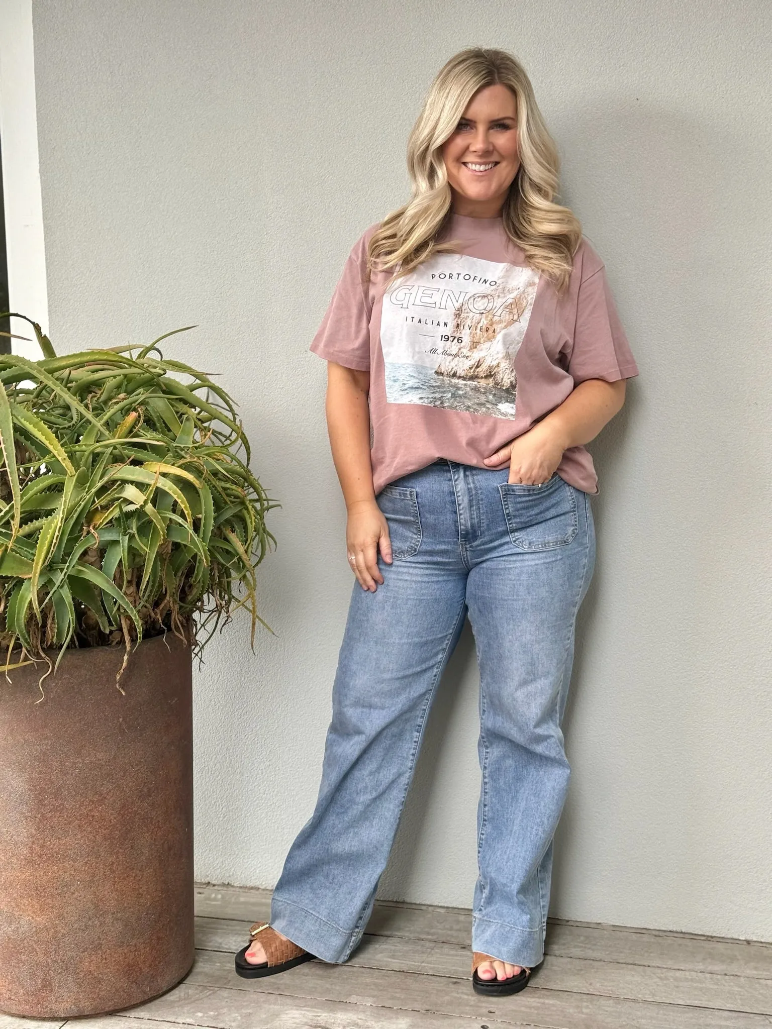 Genoa Oversized Tee - Fawn