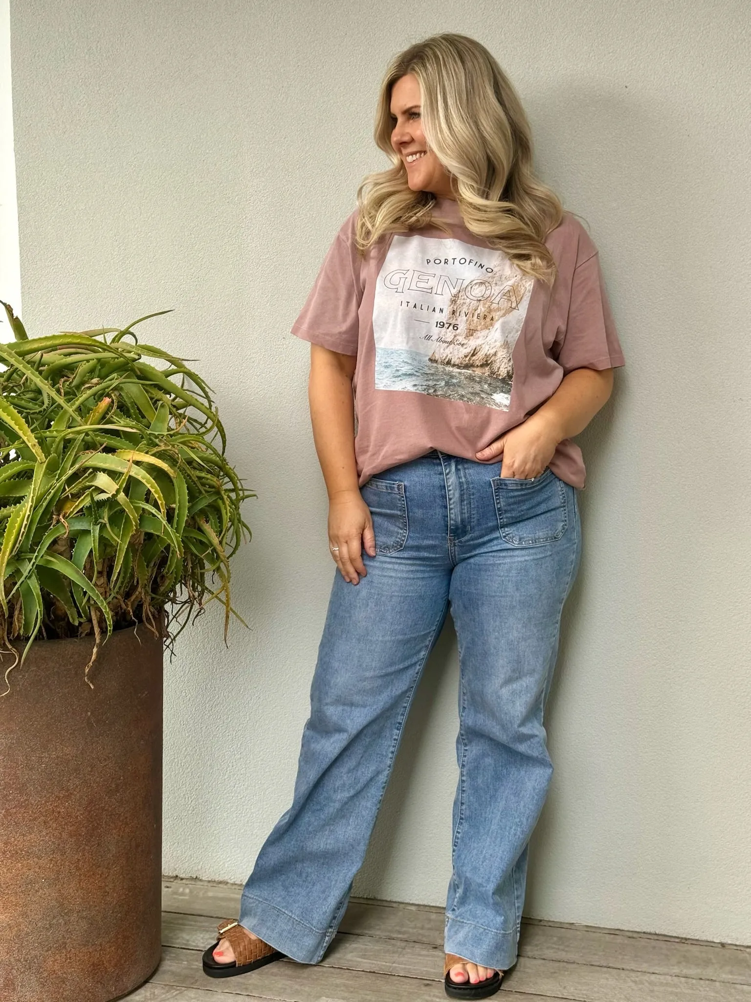 Genoa Oversized Tee - Fawn