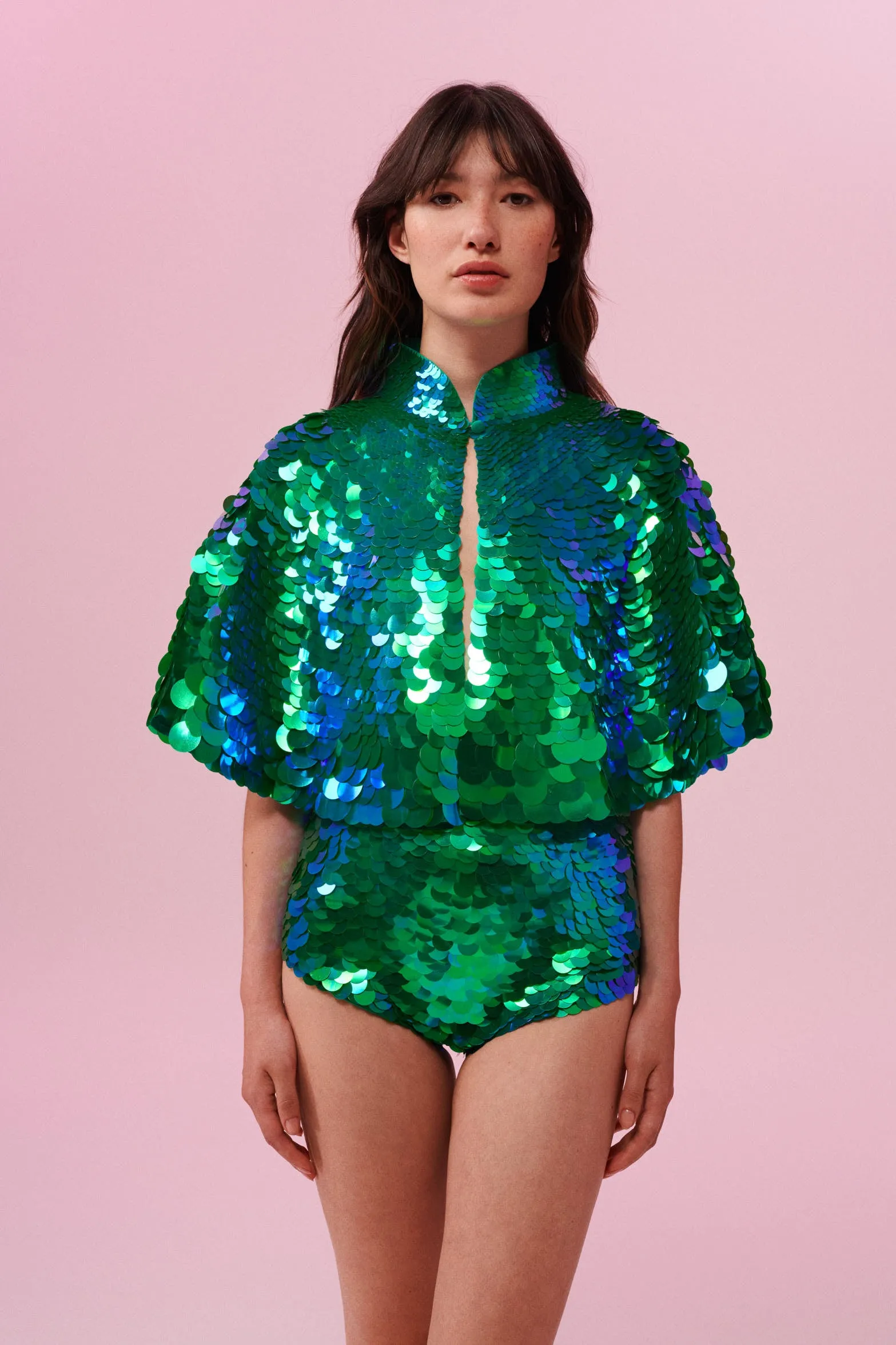 GIGI SEQUIN HOTPANTS - EMERALD