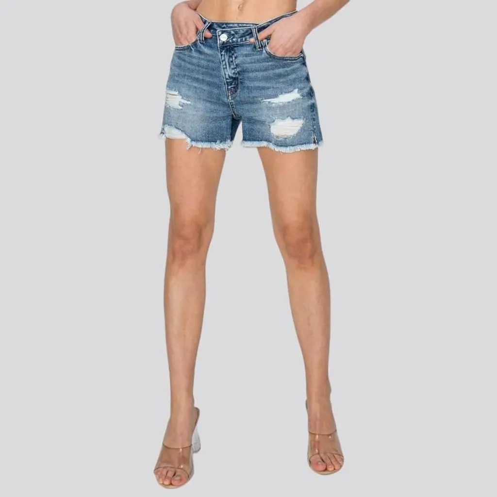 Grunge women's jean shorts