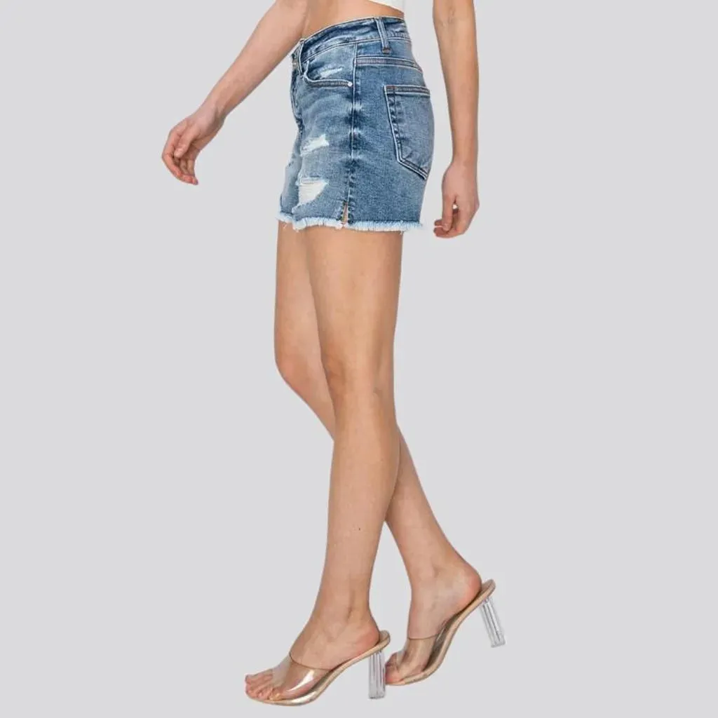 Grunge women's jean shorts