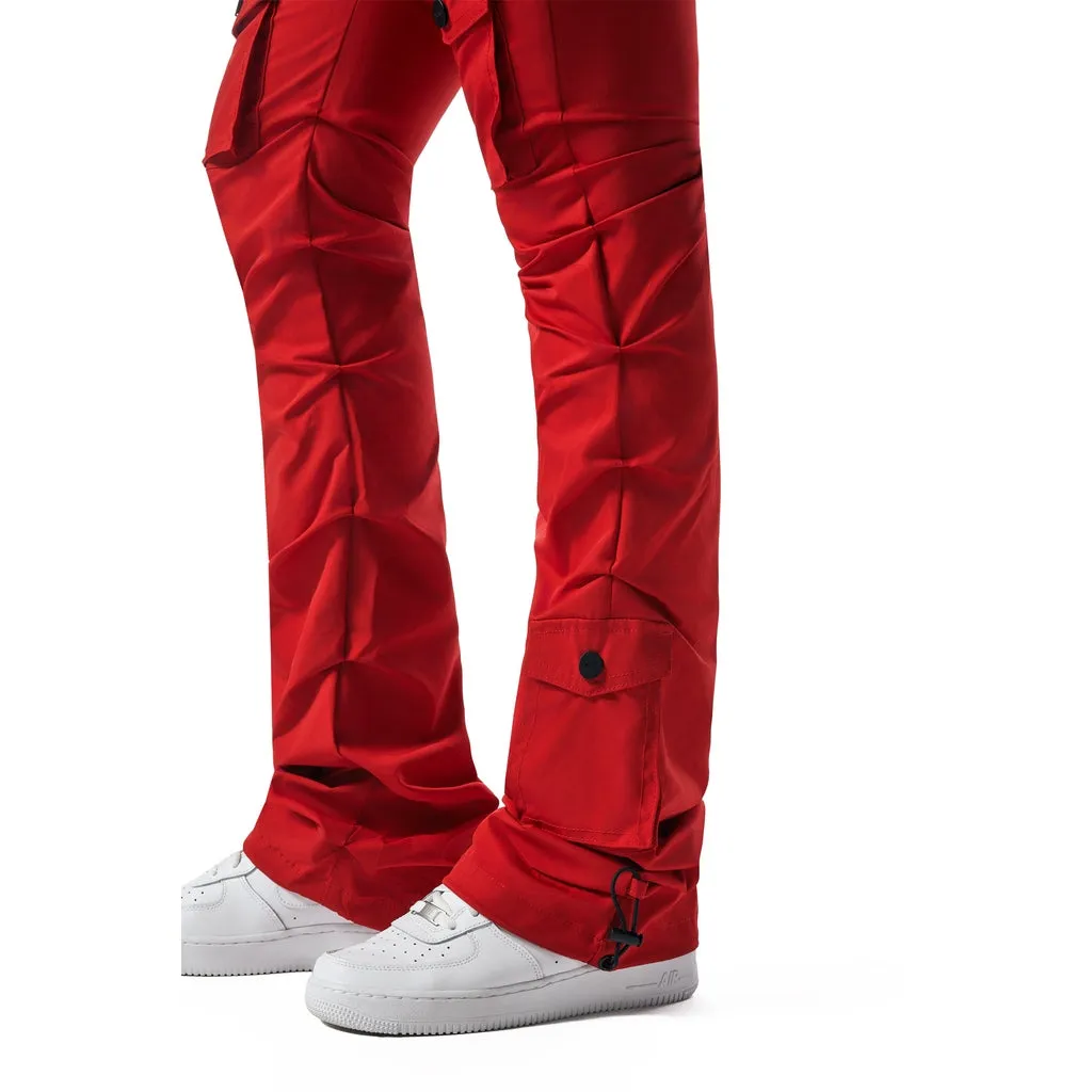 High Rise Stacked Utility Pants - True Red