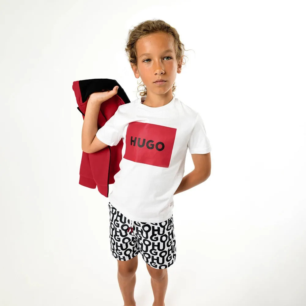 Hugo Kids Short Sleeve T-Shirt - White