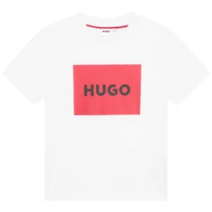 Hugo Kids Short Sleeve T-Shirt - White