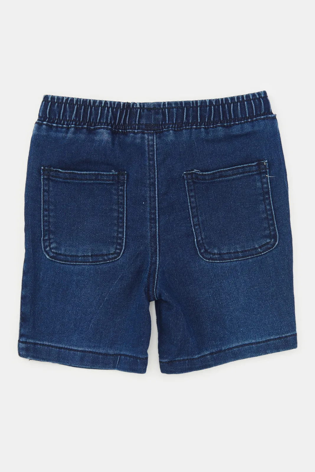 Infant Boys Navy Pull-On Denim Short