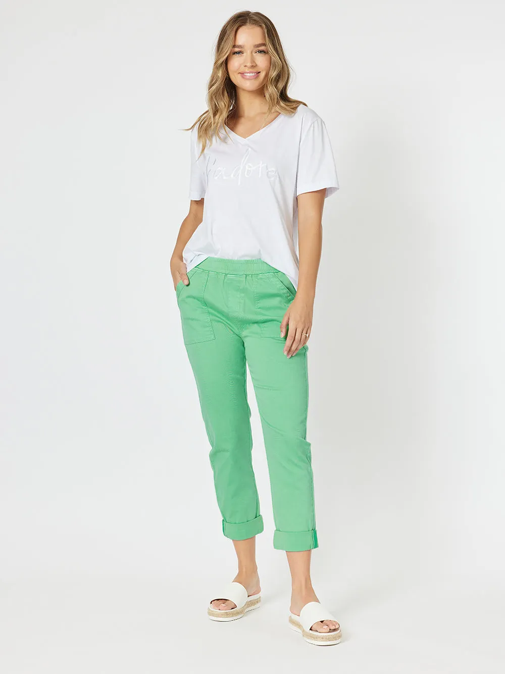 Isabella Cotton Pant - Green