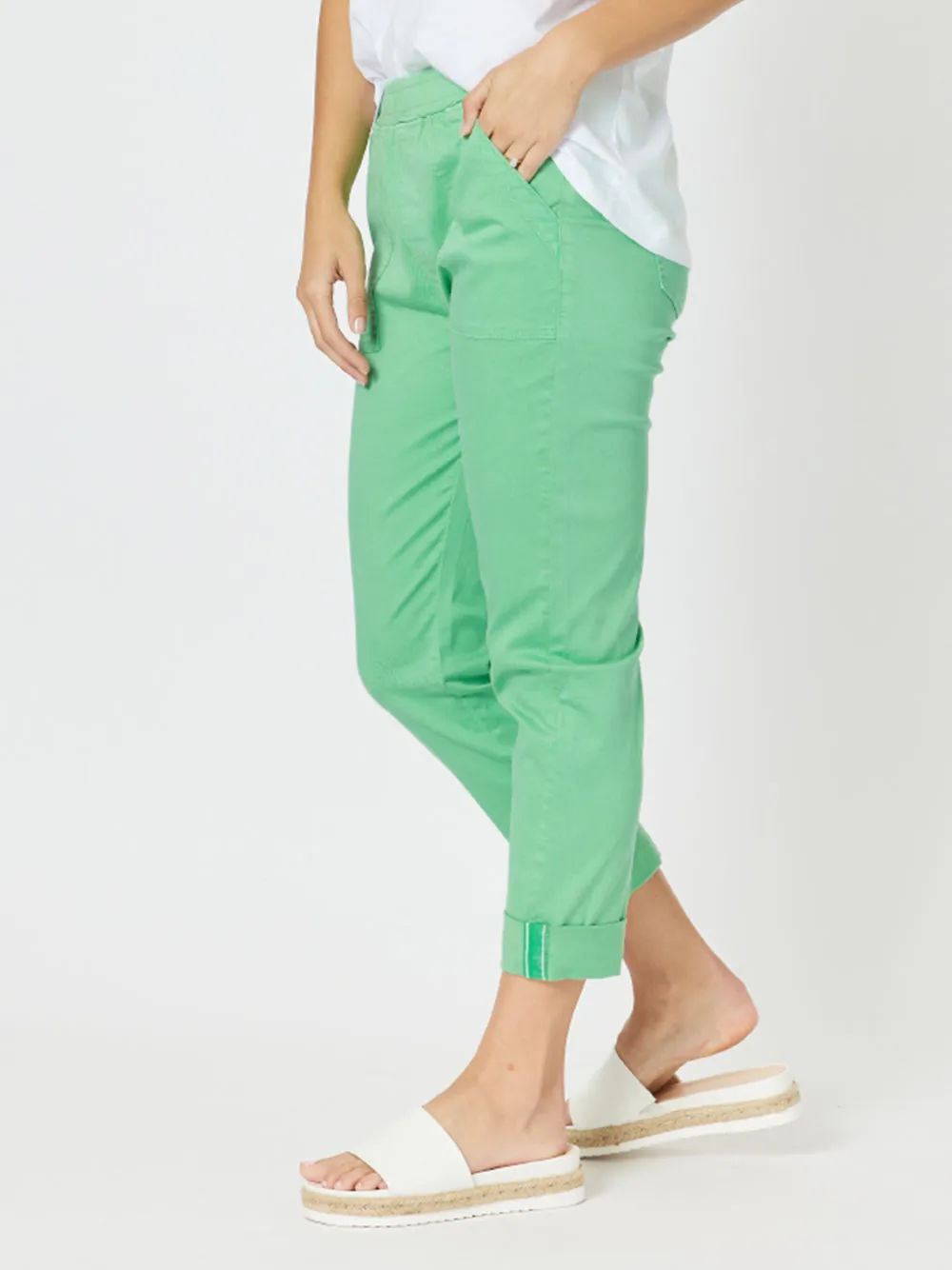 Isabella Cotton Pant - Green