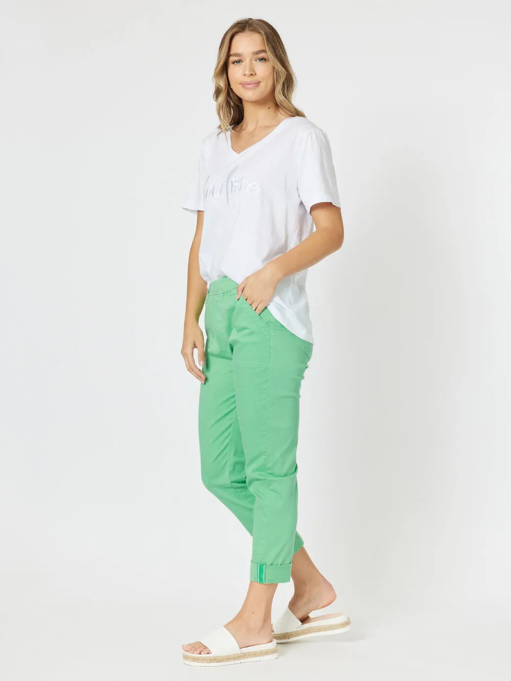 Isabella Cotton Pant - Green