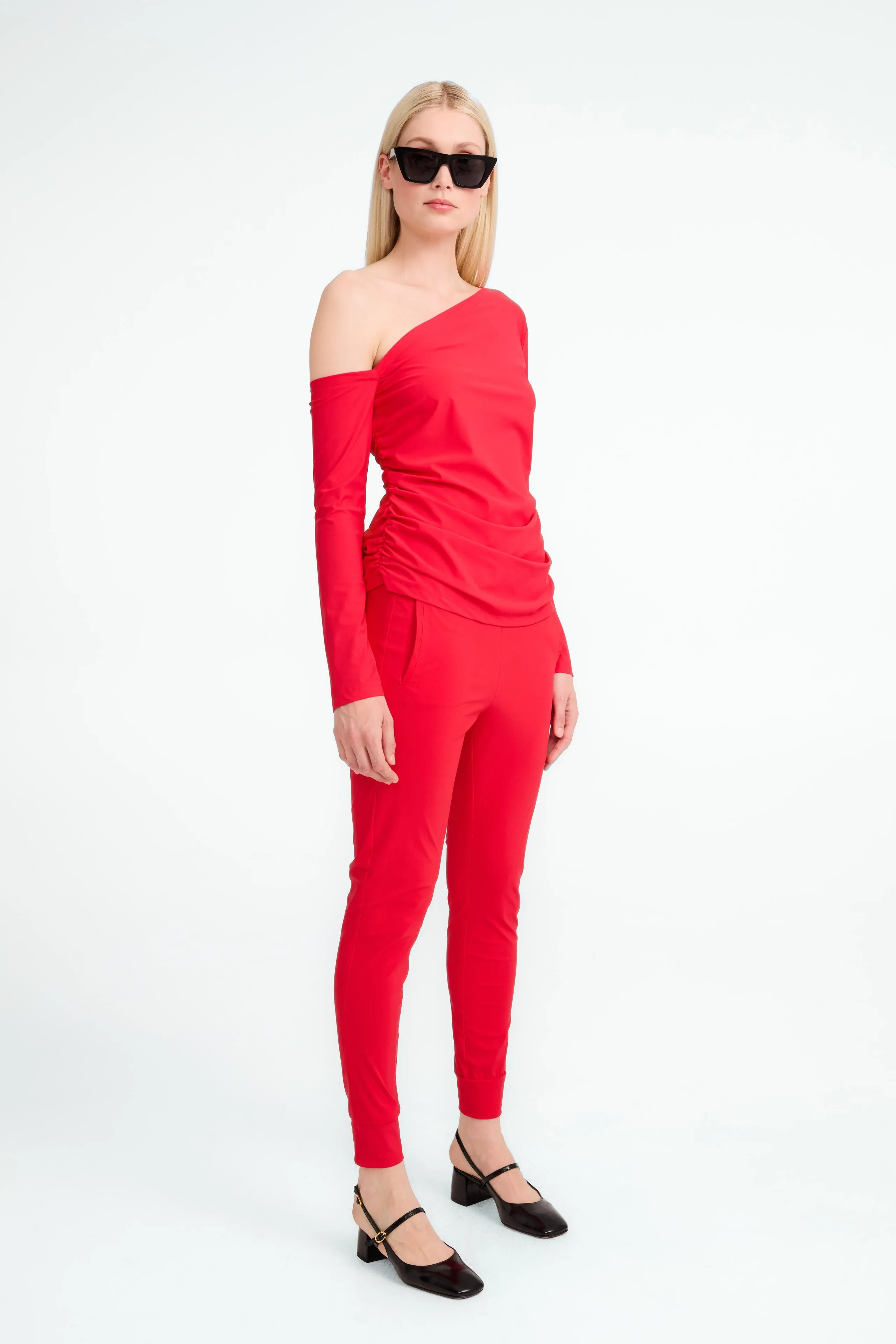 John strech technical jersey pants | Red