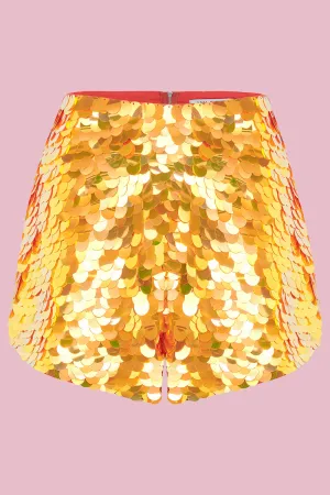 JUNO SEQUIN SHORTS - FOX