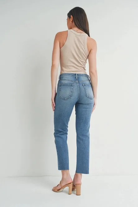 Just Black Denim Mid Rise Classic Straight Jeans