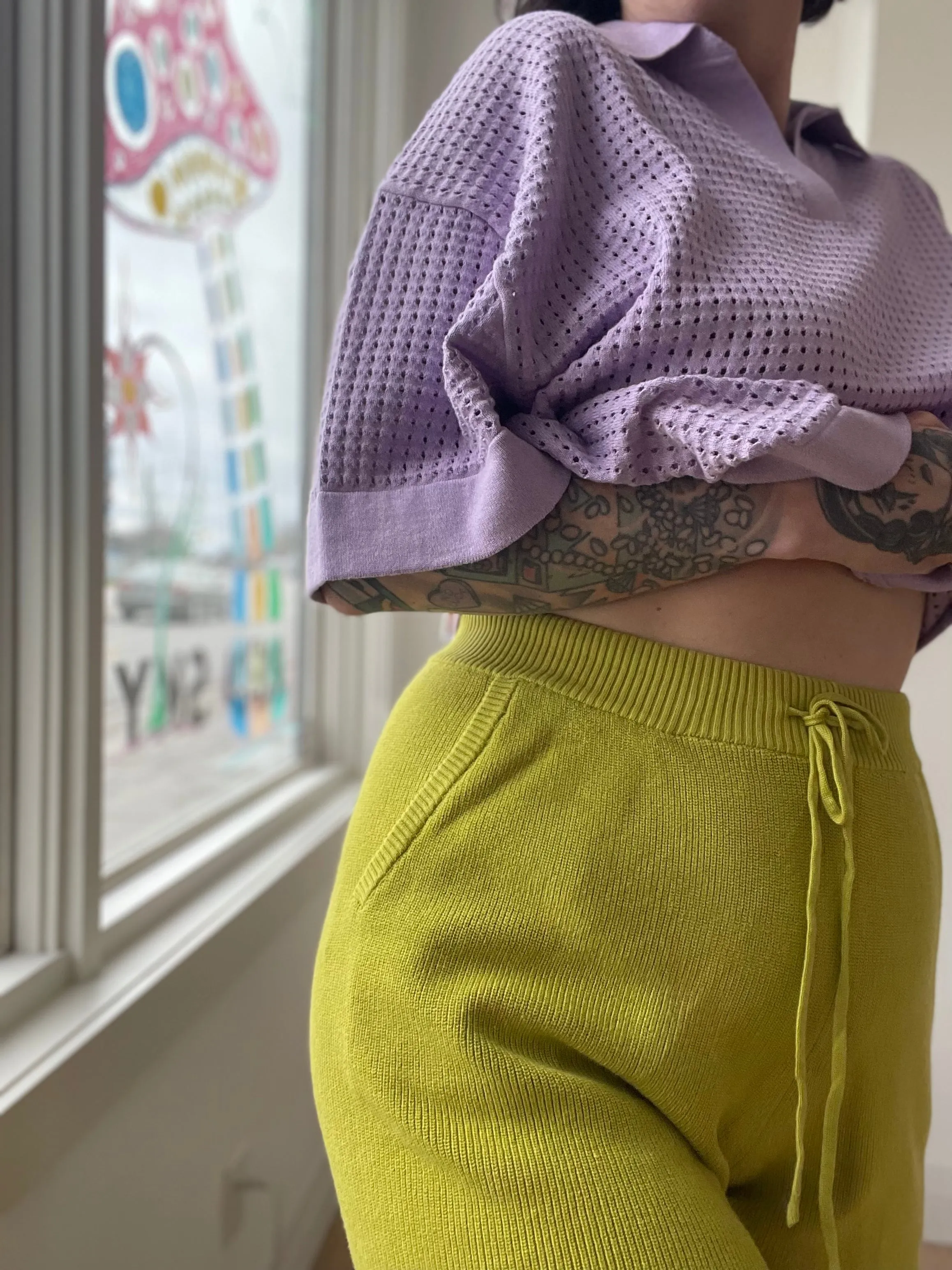 Knit Shorts - Chartreuse