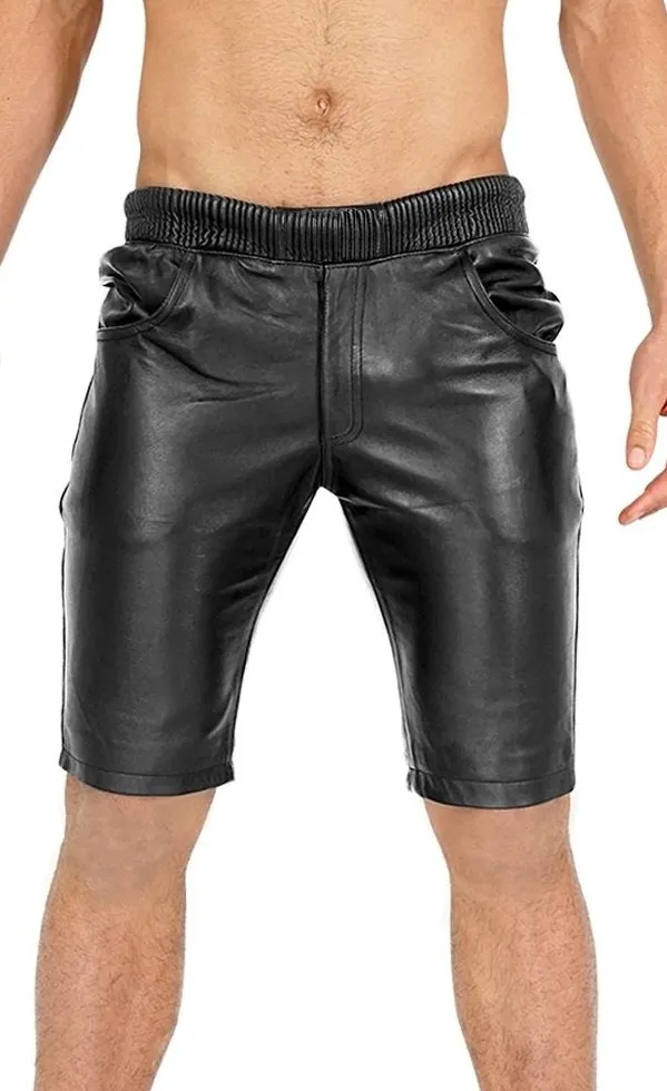 Leather Jogger Shorts