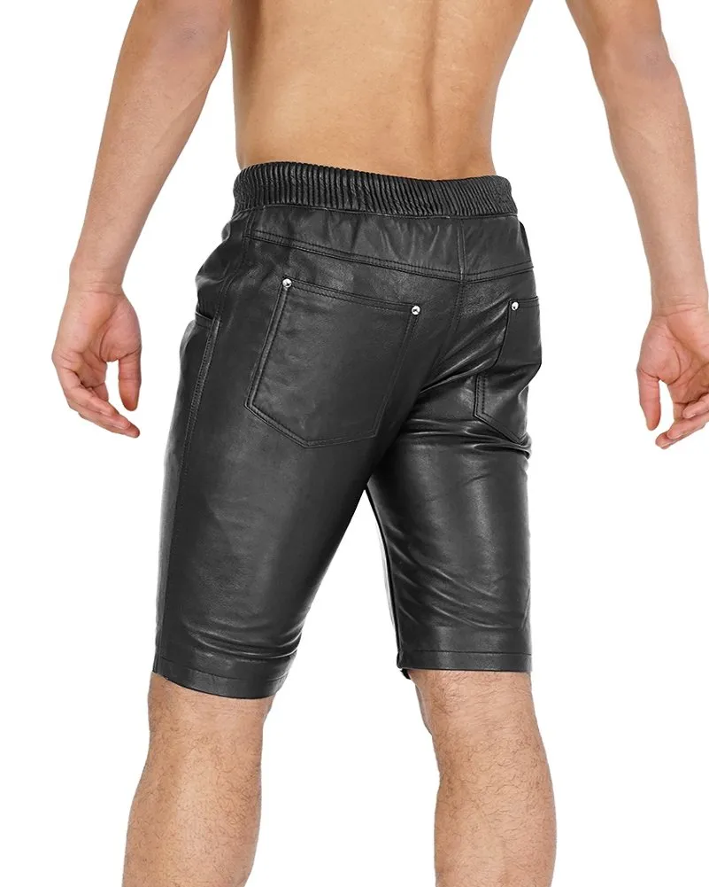 Leather Jogger Shorts