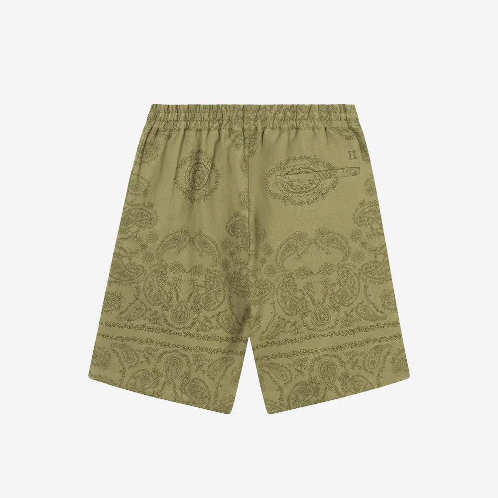 Lesley Paisley Easy Shorts - Surplus Green