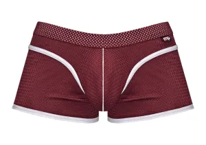 Male Power Sport Mesh Sport Mini Short Burgundy