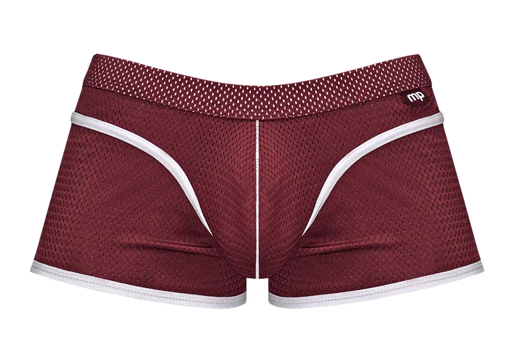 Male Power Sport Mesh Sport Mini Short Burgundy