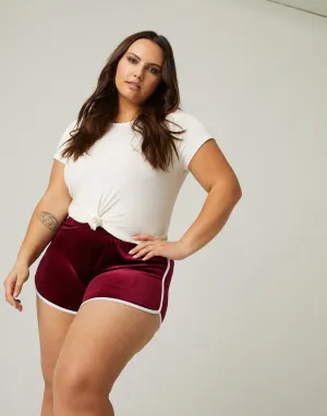 Plus Size Velvet Dolphin Shorts