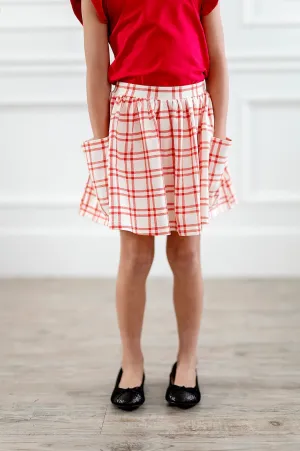 Pocket Skort in Scarlet Plaid