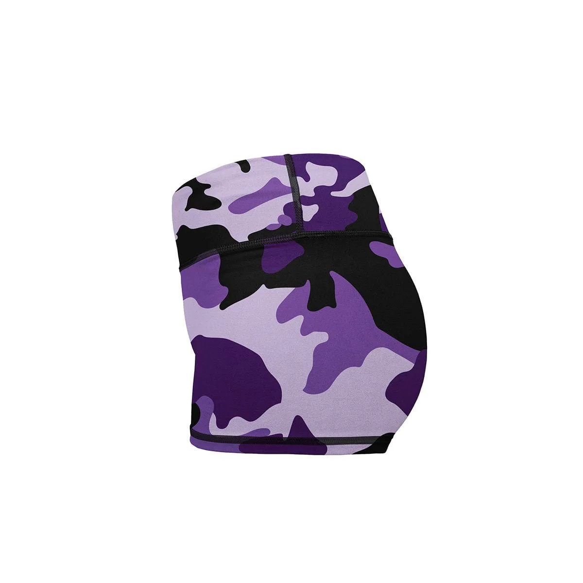 Purple Camo Yoga Shorts