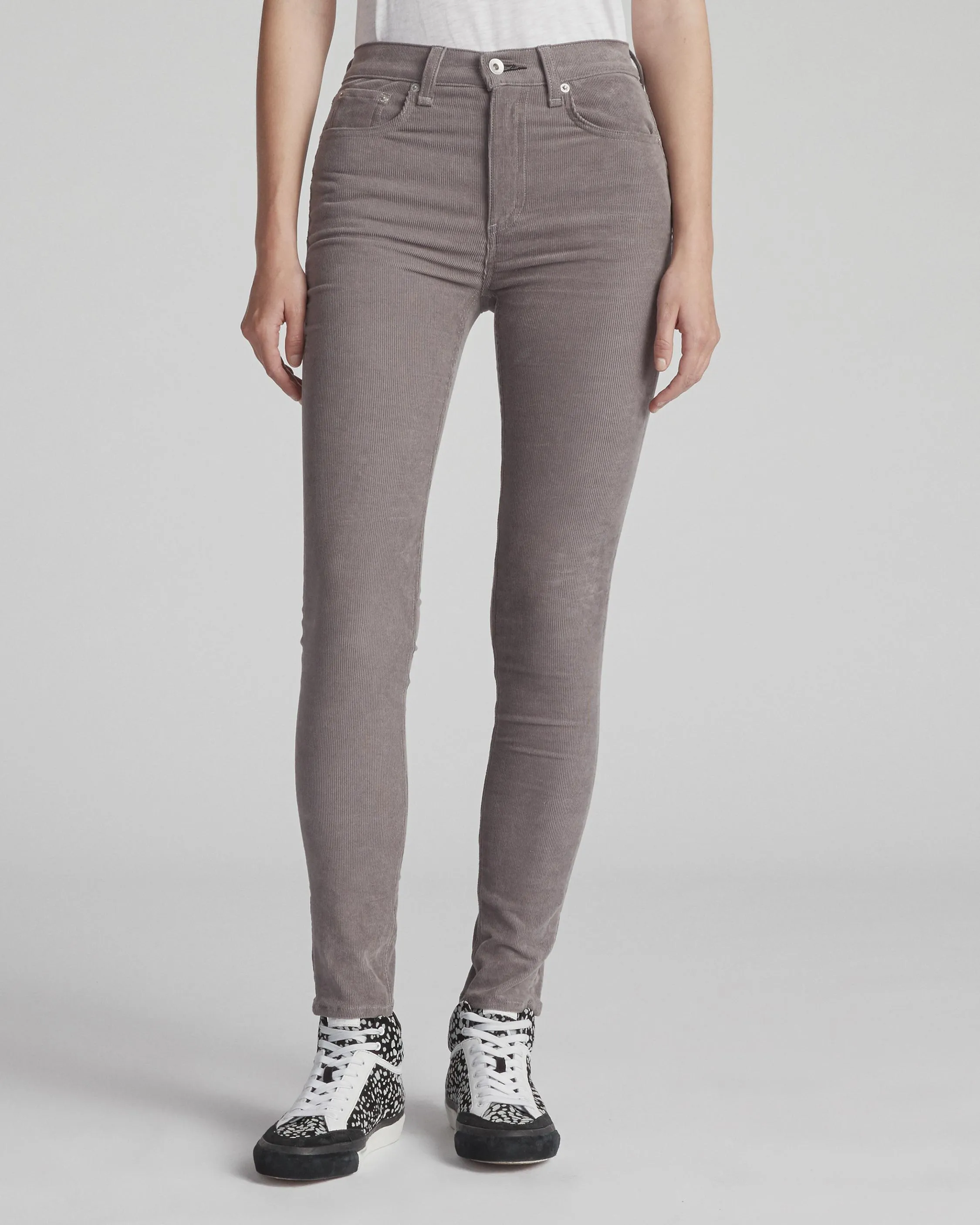 Rag & Bone- High Rise Skinny Corduroy Denim in Nickel