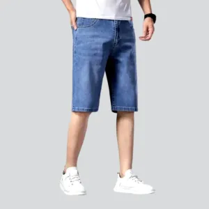 Sanded straight men's jean shorts