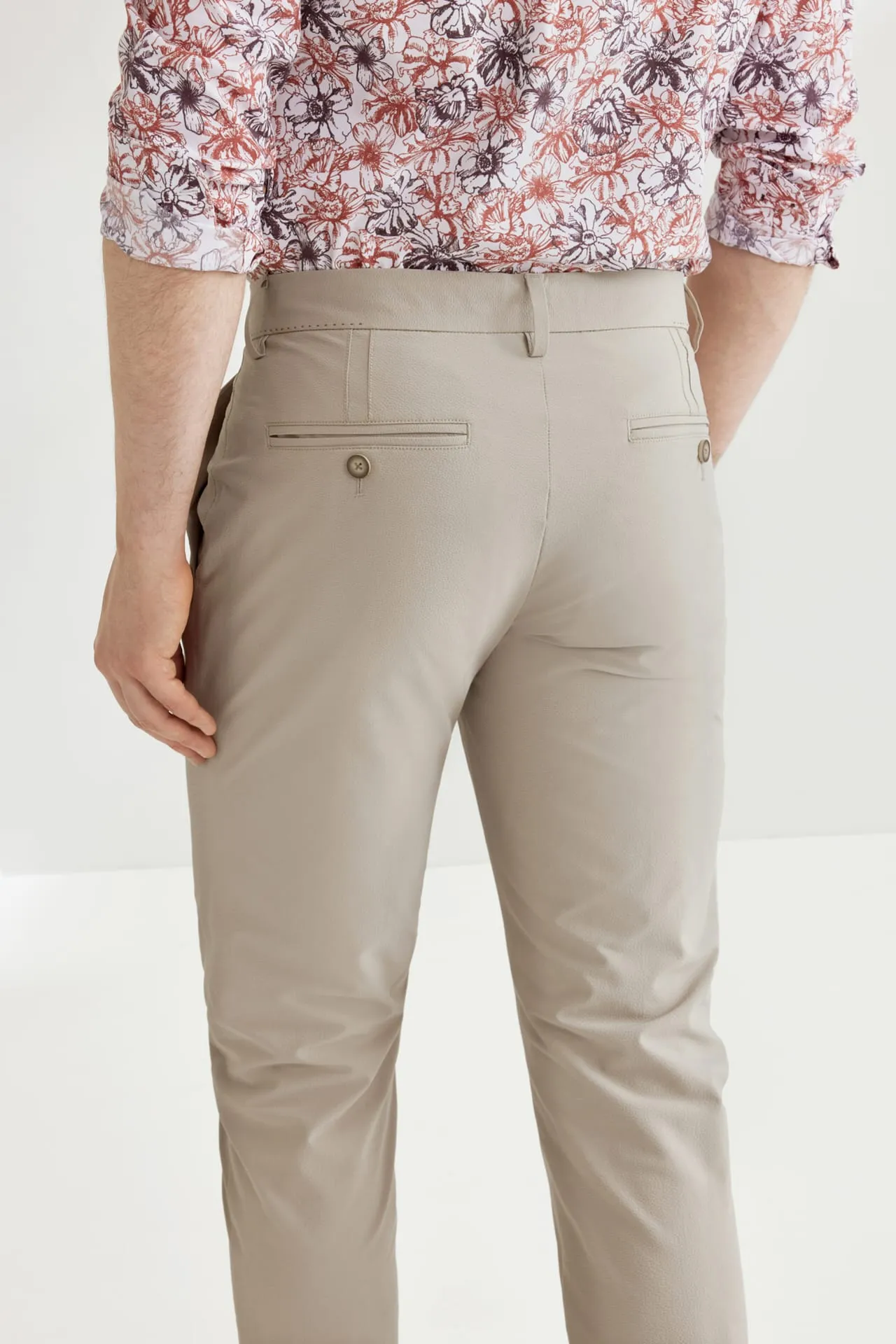 Seersucker Stretchy Casual Pants in Extra Slim Fit