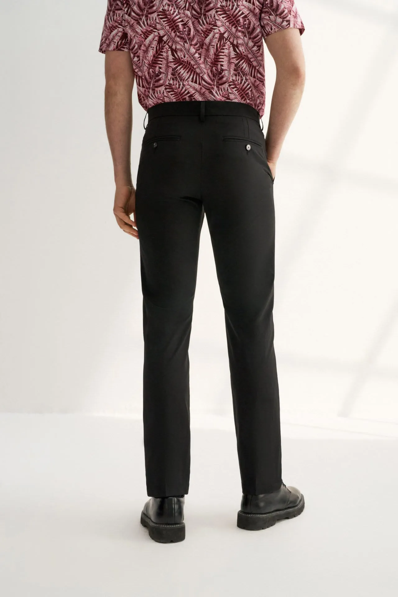 Seersucker Stretchy Casual Pants in Extra Slim Fit