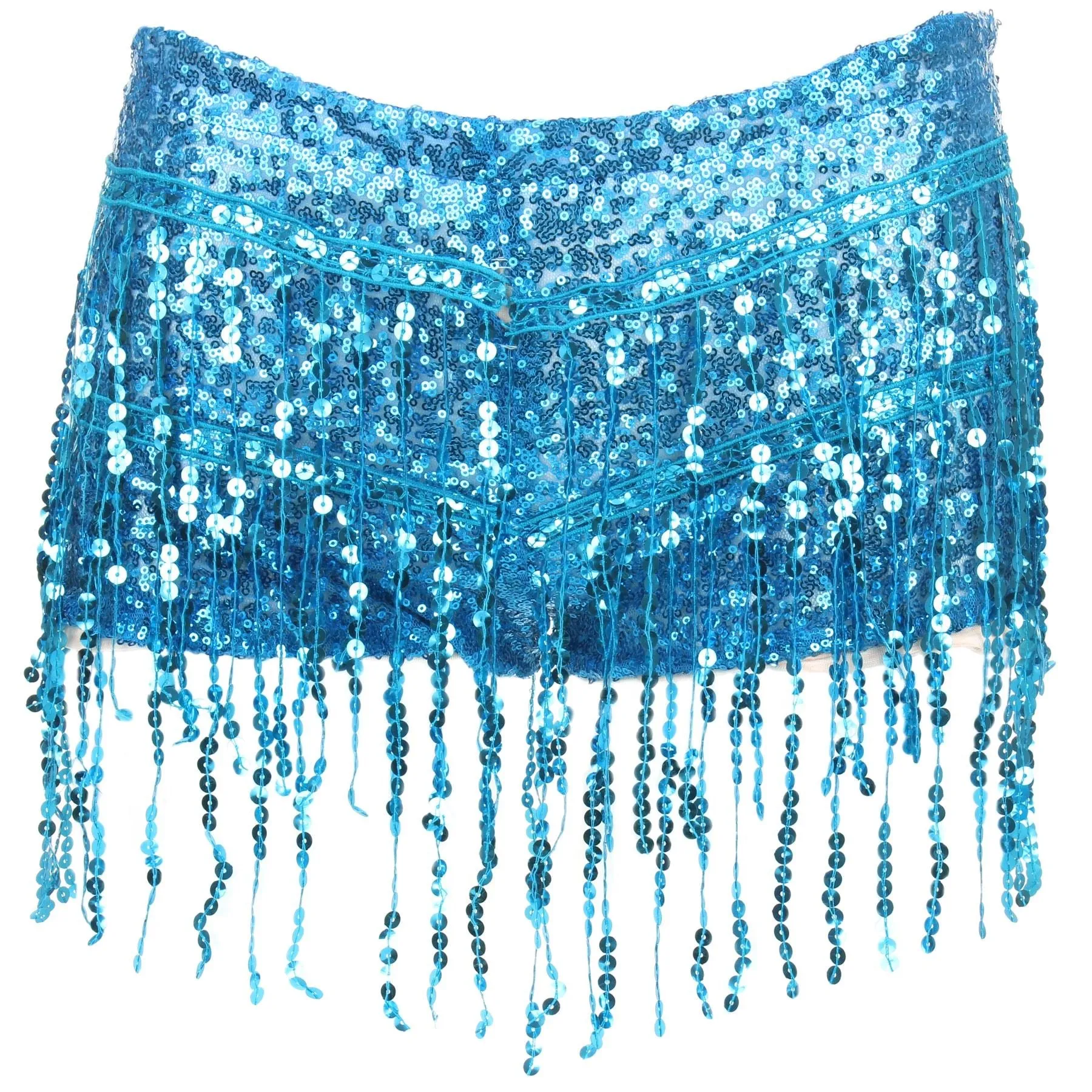 Sequin Tassel Hot Pants - Turquoise