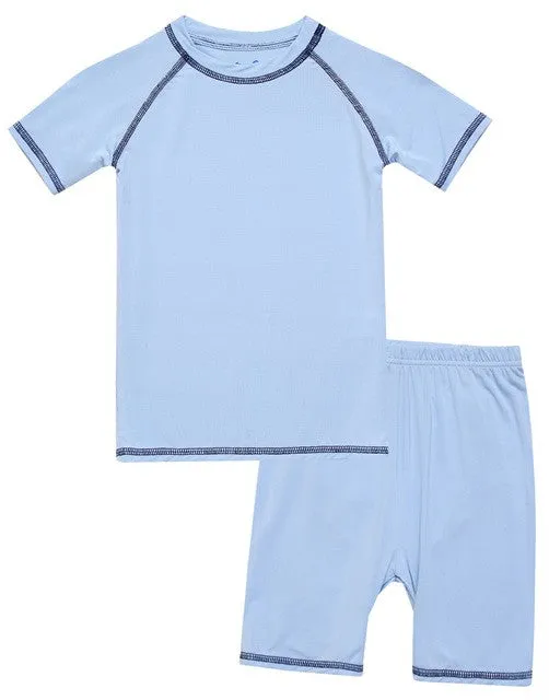 Sky Bamboo Stitch Short Sleeve Pajamas